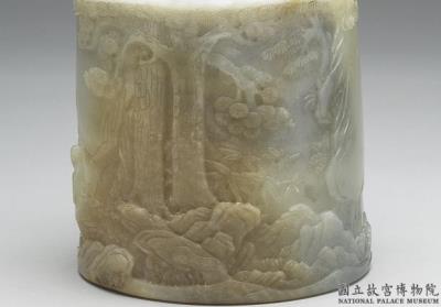 图片[2]-Jade brush holder illustrating the hu-his san-hsiao story, Ch’ing dynasty Ch’ien-lung reign (1736-1795)-China Archive